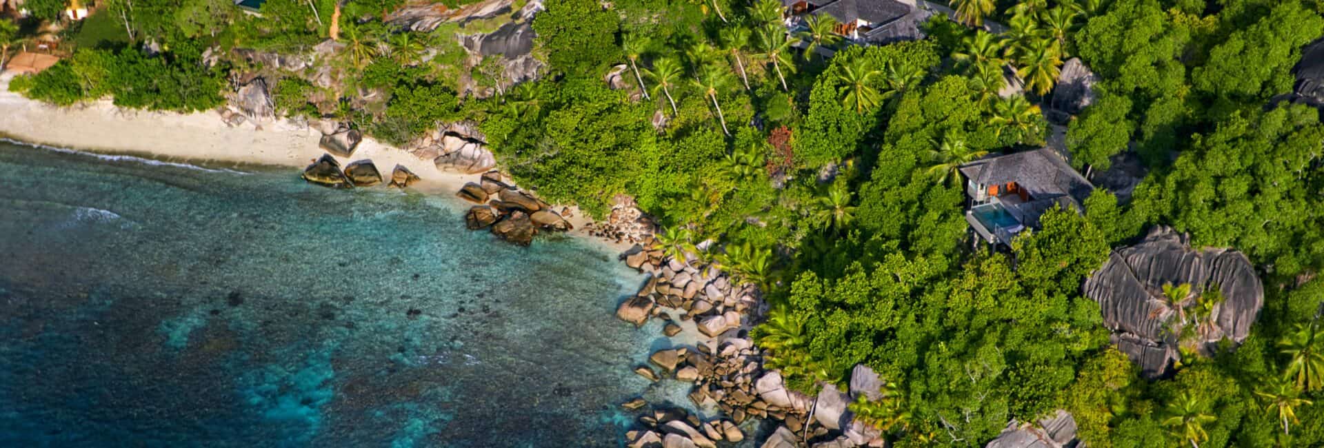 Six Senses Zil Pasyon - Luftaufnahme des Resorts